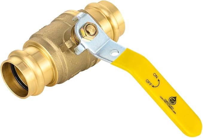 (Pack of 5) EFIELD 1-inch x 1-inch Copper Press Ball Valve with EPDM O-ring,1/4- Turn Full Port Shut Off Stop Ball Valve For Copper Tubing Connection,(VALVE407-5PCS)