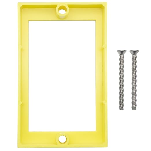 1/2 Inch Electrical Outlet Box Extender,Outlet Box Extenders for Home Improvement,Single Gang Receptacle Extender with Screws,1 Pack,Yellow