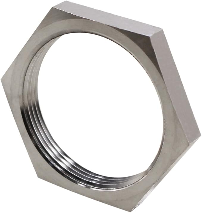 DERNORD Cast Pipe Fitting Stainless Steel 304 Hex Locknut 2 Inch NPT Female