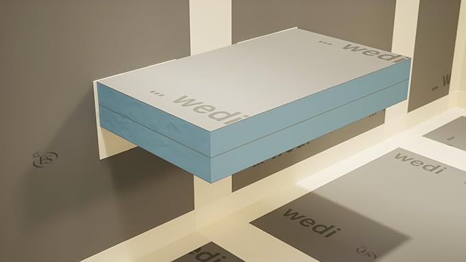 The Original Floating Shower Bench Kit­® with Wedi® Building Boards & Original Shower Bench Bracket® (12x46)-Great for New Constructions or Bathroom Renovations, Ready to Tile Shower Bench