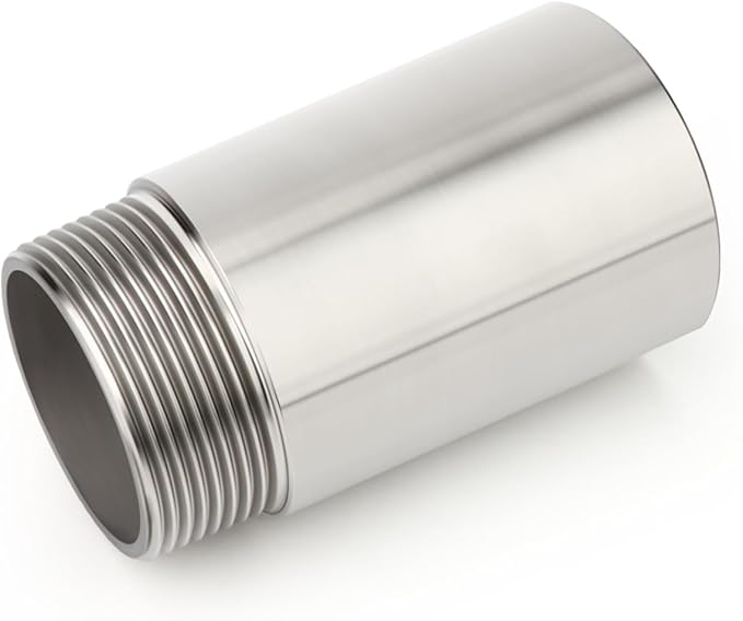 TAISHER 1PCS Stainless Steel Pipe Fittings, 2" NPT Male x 2" NPT Female Threaded, 6" Length Nipple Cast Pipe