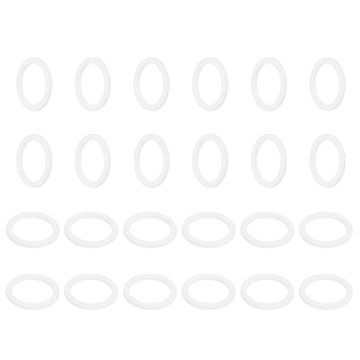 MECCANIXITY PTFE Flat Washers, 24Pack 26mm OD 20mm ID 2mm Thick Sealing Spacer Gasket Ring for Faucet Pipe Hose Bolt Machinery, White