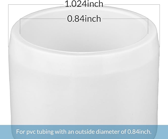 1/2" PVC Pipe End Cap Plug Adapter Pipe Fitting (Socket), Furniture Grade, DIY Shelf Garden Support Structure Storage Frame,White (pack of 20)