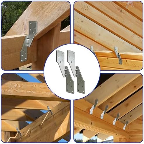 25Pcs Hurricane Straps Tie Brackets, H2.5A Right Tie 18-Gauge Galvanized Hurricane Tie 25ct Heavy Duty Hurricane Straps/Rafters Ties for Wood (25pcs Right Hurricane Ties)