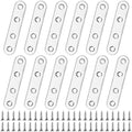 Mending Plates Flat Brackets, 12Pcs Stainless Steel Straight Brace Brackets