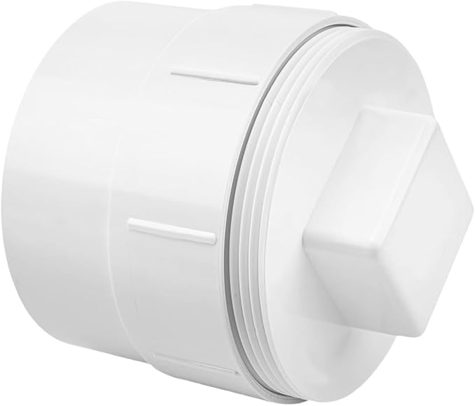 2" PVC Sewer Cleanout Adapter with Plug Pipe Fitting, PVC DWV Flush Sewer Cleanout Cap for Outdoor Garden, RVs Sewer or Drainage Piping Connect System