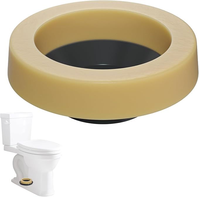 Hibbent Extra Thick Toilet Wax Ring, Universal Toilet Seal Ring, Heavy Duty Wax Bowl Ring Fits 3" and 4" Waste Line, Polyethylene Toilet Flange for Toilet Gas Odor Blocking and Watertight Sealing