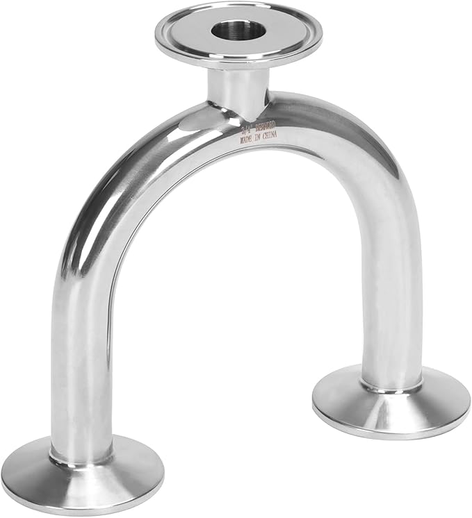 DERNORD 3 Way U Sanitary Ferrule Pipe Fittings Tri-Clamp Type Stainless Steel 304 (Pipe OD: 3/4 INCH)