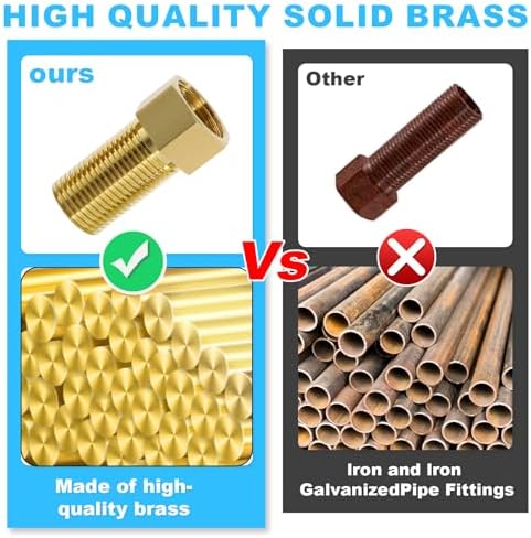 1/2" Extension Brass Pipe Fitting NPT 50 mm（3PCS）