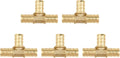 5 Pack 3/4" Brass Pipe Fitting PEX Tee Fittings - Anti-Corrosion, Lead-Free, 5 Year Warranty - Easy Installation with Multiple Certifications for Plumbing and Home DIY (3/4" Tee, 5)