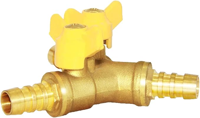 Joywayus 3/8" ID Hose Barb, Y Shaped Type 3 Way Brass Shut Off Ball Valve Fitting Large Flow Upgraded Version