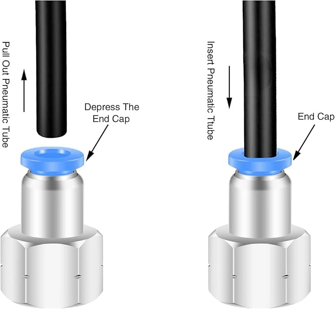 1/4 Female Npt Push to Connect Fittings,CEKER 8MM x 1/4" NPT Female Thread Air Fittings 8MM Quick Connect Air Lines Fittings Pneumatic Tubing Fitting Push in Connector 10Packs