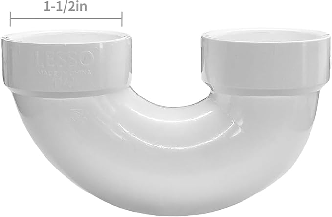 Adjustable White P Trap with Threaded Adapter Ring,1-1/2" Leak & Odor Proof Drain Kits for Bathroom/Kitchen/RV Sink Drain, easy install Clean p Trap
