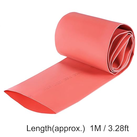 uxcell Heat Shrink Tubing, 70mm Dia 113mm Flat Width 2:1 Rate Shrinkable Tube Cable Sleeve 1m - Red