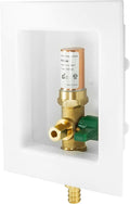 2-Pack Seelink Pre-Assembled Ice Maker Outlet Box, 1/2" PEX Crimp Inlet x 1/4" OD Compression Outlet, with Installed 1/4-Turn Ball Valve and Copper Hammer Arrestor