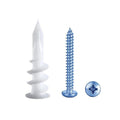 #8 Self Drilling Drywall Plastic Anchors with #8 x 1-1/4'' Pan Head Screws, 60 PCS (30 Anchors+30 Screws) Self-Tapping Anchors & Screws for Hanging and Mounting