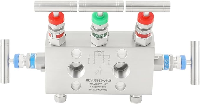 5 Valve Manifold 316 Stainless Steel 5 Way High Pressure Manifold Gas Distributor for Pressure Gauges and Pressure Transmitters from Rosemount, Siemens, Honeywell, E+H
