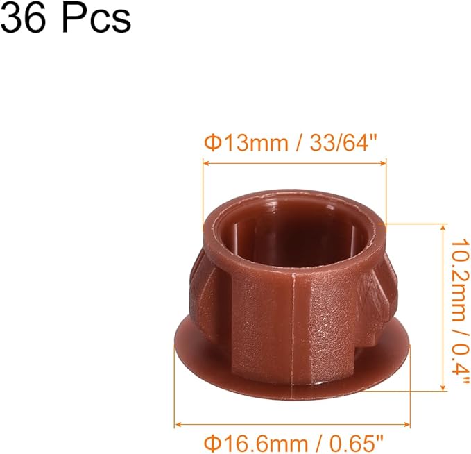 uxcell 13mm(33/64") Plastic Hole Plugs, 36Pcs Flush Type Panel Round Snap in Fastener Knockout Locking Plugs for Furniture Insert End Caps Panels, Red