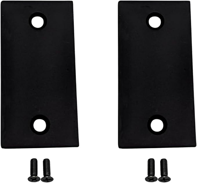 QCAA Stainless Steel Door Strike Filler Plate, 2-1/4" x 1-1/8", Matte Black, Made in Taiwan, 2 Pack