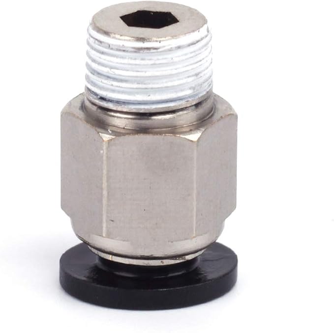 SNS 6mm Tube OD x 3/8 NPT Male Straight Nickel Plated Brass Push to Connect Pneumatic Fittings（10 PCS） SPC6-03NPBK