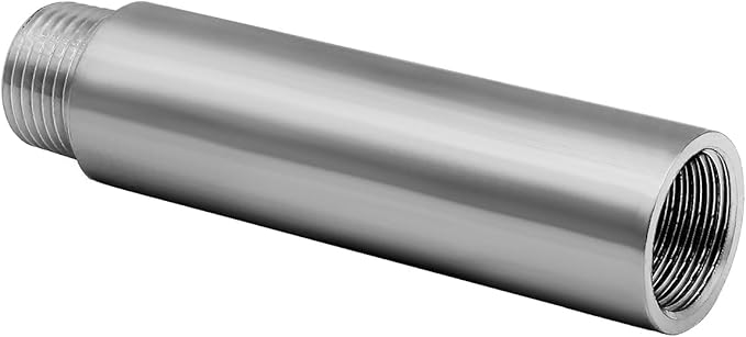 Stainless Steel Pipe Fitting 1/2" NPT Male x 1/2" NPT Female Thread Nipple Cast Pipe 4"（100mm) Length 2PCS
