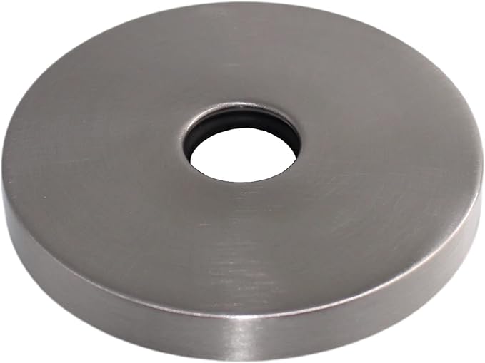 Corla Modern Shower Arm Flange 3.5" Extra Large | Universal Escutcheon Replacement Cover Plate (Brushed Stainless Steel)