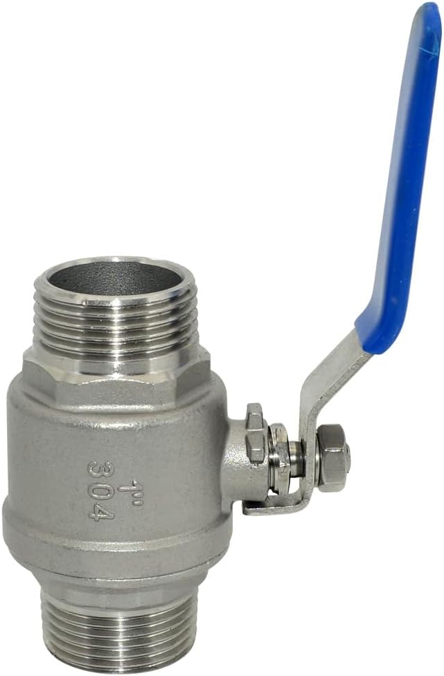 1Pcs 1'' Ball Valve, Heavy Duty Male NPT (MNPT) X Male NPT (MNPT) Thread with Long Handle Switch, Stainless Steel NPT Full Port Forged 1" Ball Valve for Water Oil and Gas, 1000 WOG