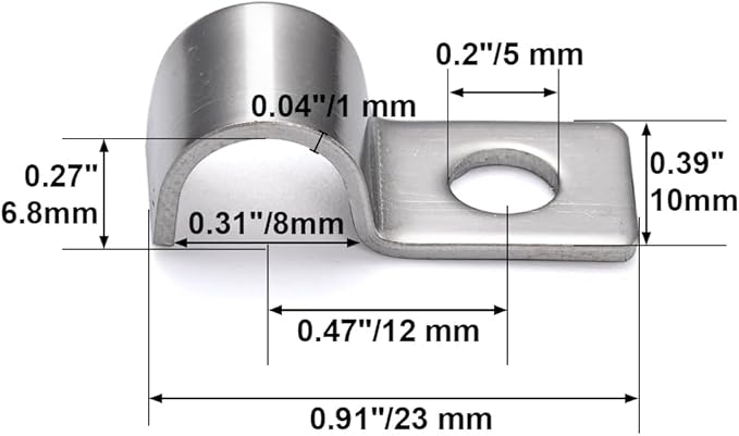 One-Hole Unilateral Pipe Clamps Conduit Fitting Clips Saddle Clamps Instrument Line/Wire/Gas Pipe Cable Clamp Fixed Clips | OD 5/16" | 30 Pcs