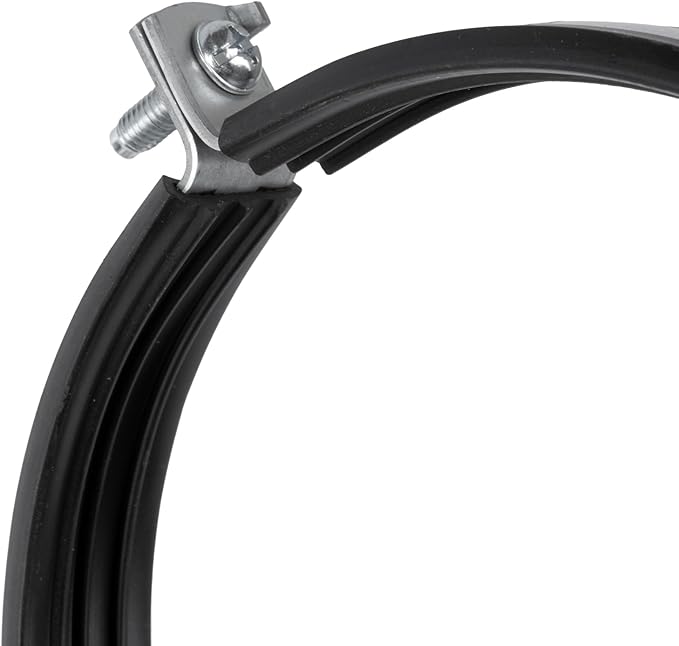 6" Inch Galvanized Pipe Hanger with Rubber - Conduit Mounting Clamp - Tube Brackets - Pipe Clamps - Tube Wall Mounting Bracket Clamp - Rigid Conduit Holder - PVC and Metal Pipe Attachment Hanger