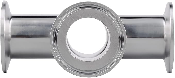 DERNORD 4 Way Cross Clamp Fits 1.5" Tri-clamp Sanitary Fitting Stainless Steel 304, 32mm Pipe OD