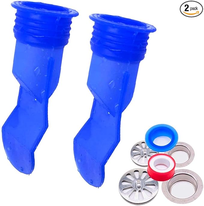 Shower Floor Drain Backflow Preventer, Waterless Trap Seal, One Way Drain Valve Sewer Core (1.28-1.58 inch, Blue)