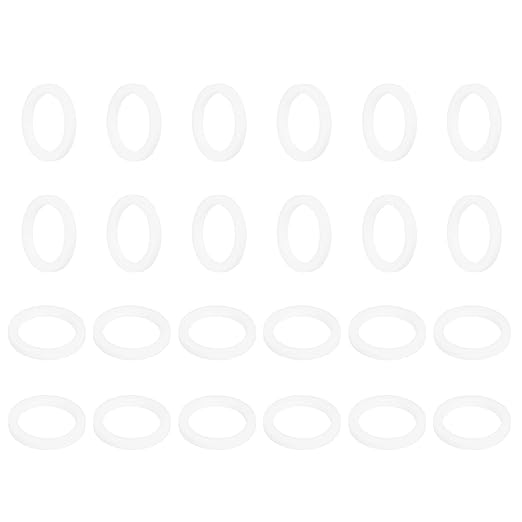 MECCANIXITY PTFE Flat Washers, 24Pack 20mm OD 15mm ID 2mm Thick Sealing Spacer Gasket Ring for Faucet Pipe Hose Bolt Machinery, White