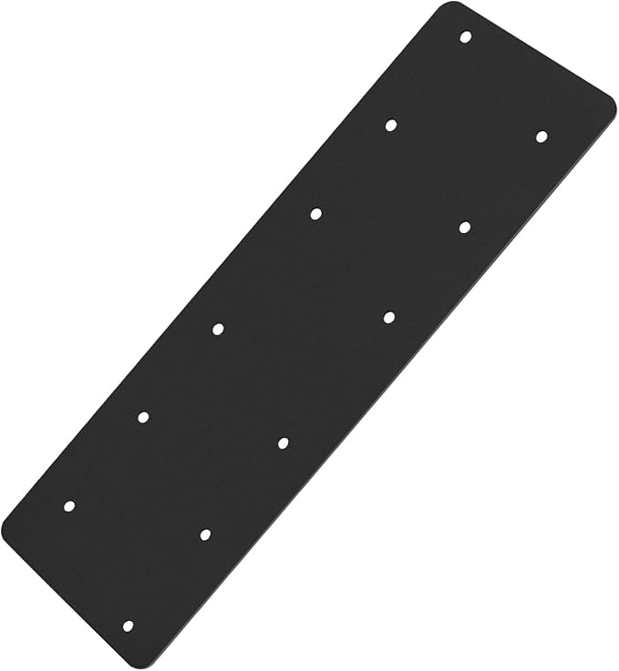 4 Pcs 15.7"x5"Straight Steel Flat Plate,Heavy Duty Mending Plate With Black Powder-Coated Joining Brackets, I Shape Strap Metal Plate with Fit 6x6,8x8 for Repair House,Furniture,Pavilion,Truss framing