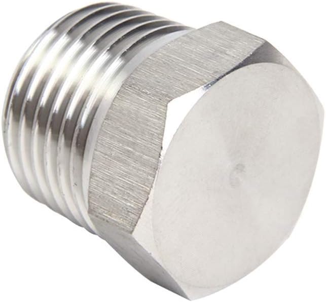 Joywayus 2Pcs Stainless Steel Outer Hex Thread Socket Pipe Plug Fitting 3/4" NPT Male