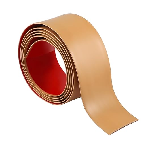 8Ft Floor Transition Strip, 3in Wide Self Adhesive Vinyl Threshold Strip for Joining Floor Gaps Wood Grain Design Tap(Brown)