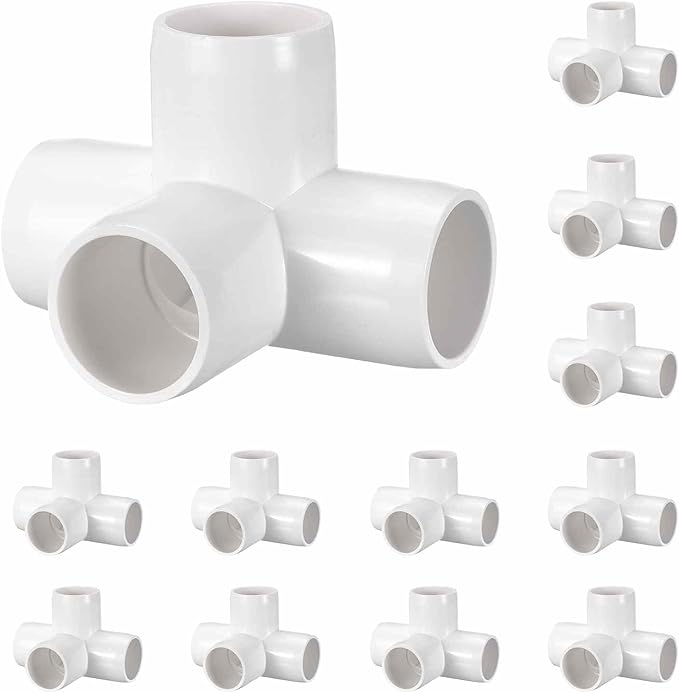 1 Pack 1 1/4" SCH40 PVC Elbow Pipe Fitting, 4-Way PVC Elbow Corner Side Outlet Tee Fitting, Furniture Grade Pipe Connectors for DIY Project, Pond Protection, Socket x Socket