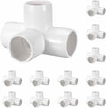 1 Pack 1 1/4" SCH40 PVC Elbow Pipe Fitting, 4-Way PVC Elbow Corner Side Outlet Tee Fitting, Furniture Grade Pipe Connectors for DIY Project, Pond Protection, Socket x Socket