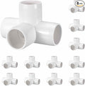 8 Pack 1 1/4" SCH40 PVC Elbow Pipe Fitting, 4-Way PVC Elbow Corner Side Outlet Tee Fitting, Furniture Grade Pipe Connectors for DIY Project, Pond Protection, Socket x Socket