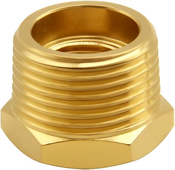 4PCS Brass Reducer Bushing, 1" NPT Male to 3/4" NPT Female Thread, Hex Reducing Convert Adapter Pipe Fitting Connector for Water/Oil/Gas