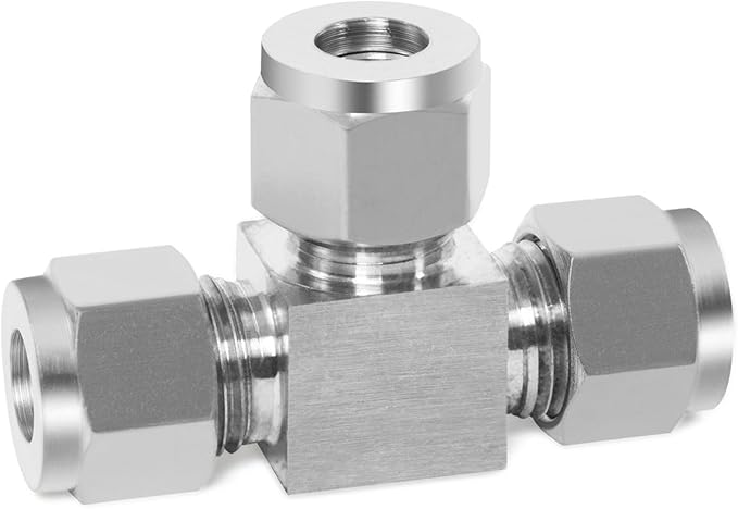 ChillWaves 304 Stainless Steel Tee Compression Tube Fitting, 3/4" OD x 3/4" OD x 3/4" OD Compression Union Connector(1-PACK)