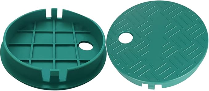 Cunguv Valve Box Cover Lid Sprinkler Valve Box Lid Replacement ID 5.5" OD 6" for Circular Irrigation Control 2 Pieces