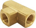 Hooshing Brass Pipe Fittings 1/4" x 1/4" x 1/4" NPT Female Tee Adapter for Air Compressor Gas Line Plumbing