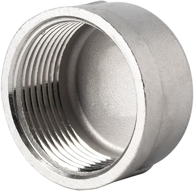Stainless Steel 304 Cast Pipe Fitting, Round End Cap, 3/8" NPT Female (Pack of 5)