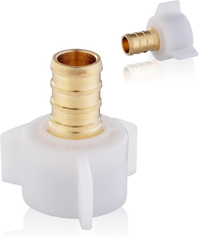 100-Pack HeSun PEX Fittings, 3/4" Pex x 3/4" Female NPT Swivel Adapter, Brass Crimp Fitting for ASTM F1807(PEX1807203-100)