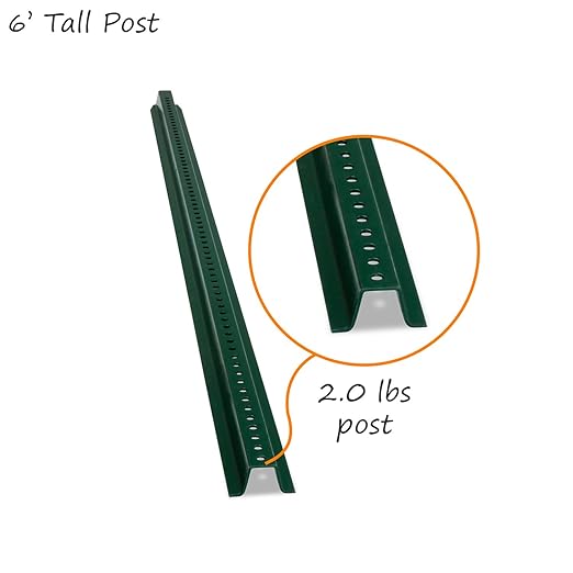 SmartSign U-Channel Sign Post, Heavy Duty | 6' Tall Baked Enamel Steel Post, Pack of 3