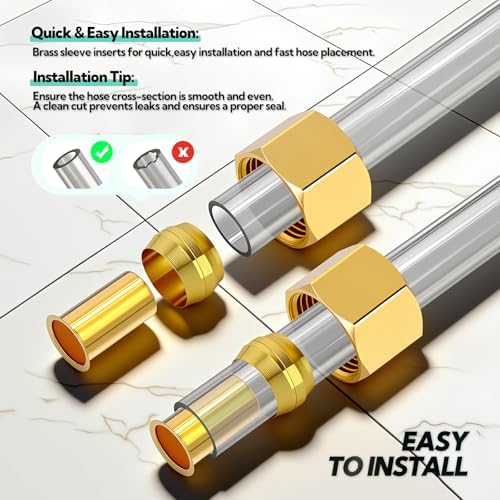 100PCS Brass Compression Fitting, 1/4" Tube OD