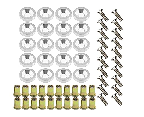 20-Piece Engine Dress up Kit: Aluminum Washers, Bolts & Rivet Nuts (Silver)