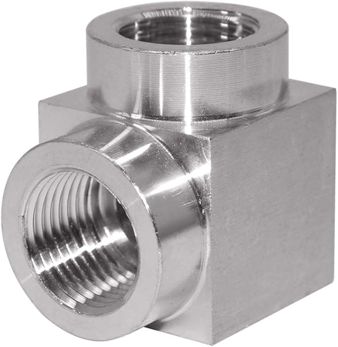 Beduan 90 Degree Elbow Fitting, 1/4" Female x 1/4" Female Stainless Steel Cast Pipe Fitting