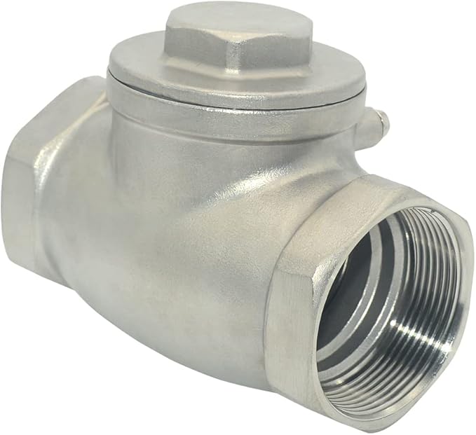 VARMHUS Stainless Steel SS316 Swing Check Valve,NPT Female x Female Thread,WOG 200 PSI PN16 CF8M (2")