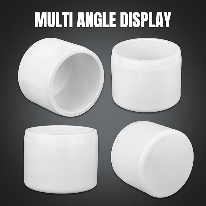 20Packs 1/2" PVC Pipe End Cap Plug Adapter Pipe Fitting，Schedule SCH40 Grade PVC Pipe End Cap Plug Adapter, White 1/2 inches Socket Fittings for Build Furniture DIY Garden Shelf